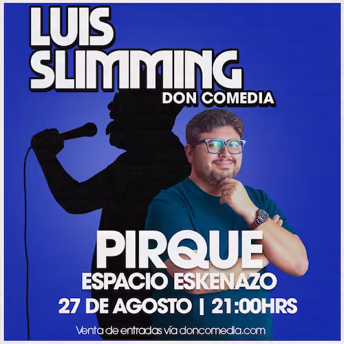 Ven a reír al show de Luis Slimming en Espacio Eskenazo, Pirque, el día 27 de Agosto del 2025 a las 21:00hrs.
