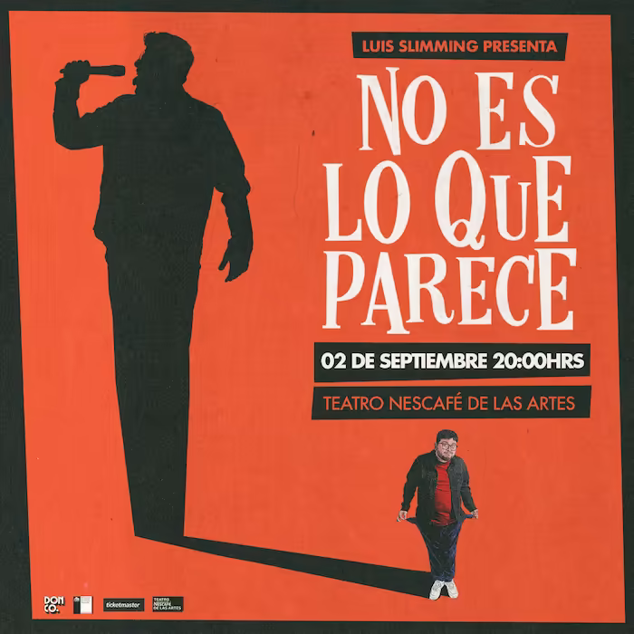 Ven a reír al gran show de Luis Slimming en Teatro Nescafé de Las Artes el día 02 de Septiembre a las 20:00hrs
