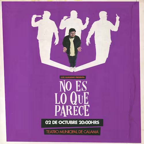 Ven a reír al show de Luis Slimming en Teatro Municipal de Calama, el día 02 de Octubre a las 20:00hrs
