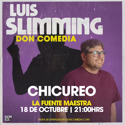 Ven a reír al show de Luis Slimming en Fuente Maestra, Chicureo el 18 de Octubre a las 21:00hrs